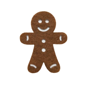 EMBLEMAT PIERNIKOWY LUDZIK FILCOWY BRĄZOWY 7,5x5,5cm