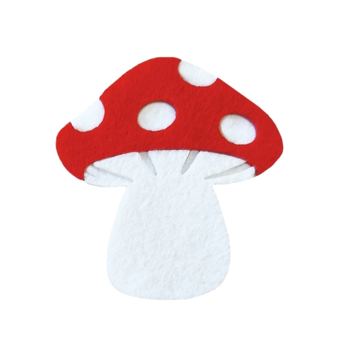 EMBLEMAT GRZYBEK MUCHOMOR FILCOWY BIAŁO-CZERWONY 7x6cm