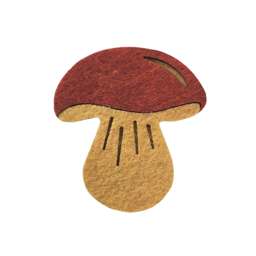 EMBLEMAT GRZYBEK BOROWIK FILCOWY BRĄZOWY 7x6cm