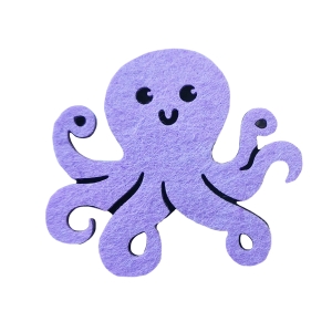 EMBLEMAT OŚMIORNICA FILCOWY FIOLETOWY 7x6,5cm