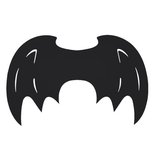 SKRZYDŁA DIABEŁKA FILCOWE CZARNE 58x38cm