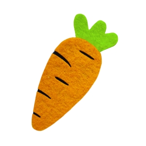 EMBLEMAT MARCHEWKA FILCOWY POMARAŃCZOWY 7,5x3cm