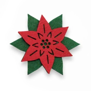 EMBLEMAT KWIAT GWIAZDA BETLEJEMSKA FILCOWY ZIELONO-CZERWONY 7,5cm