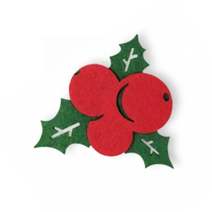 EMBLEMAT KWIAT OSTROKRZEW FILCOWY ZIELONO-CZERWONY 7,5x6,5cm