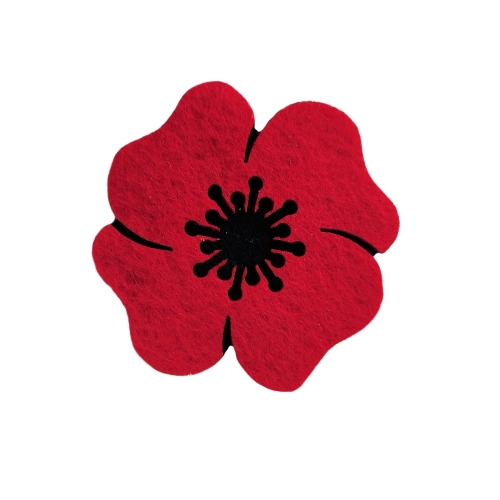 EMBLEMAT MAK FILCOWY CZERWONY 6cm