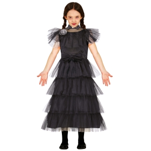 STRÓJ SUKIENKA WEDNESDAY CZARNA 125-135