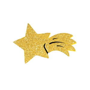 EMBLEMAT GWIAZDA BETLEJEMSKA PIANKA BROKATOWA ZŁOTA 9x6cm