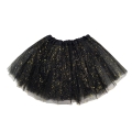 SPÓDNICZKA TIULOWA METALICZNY BROKAT CZARNA 30cm