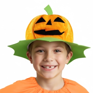 CZAPKA DYNIA PLUSZ POMARAŃCZOWO-ZIELONA