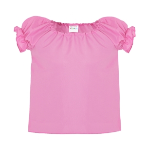 BLUZKA DZIEWCZYNKA PONGEE RÓŻOWA 146-158