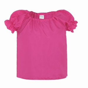 BLUZKA DZIEWCZYNKA PONGEE FUKSJA 146-158