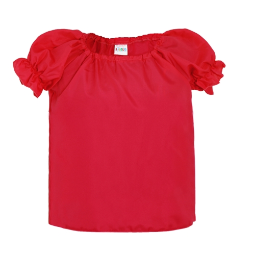 BLUZKA DZIEWCZYNKA PONGEE CZERWONA 146-158