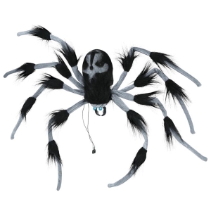 KUKŁA WISZĄCA PAJĄK ŚWIATŁO DŹWIĘK RUCH CZARNO-BIAŁY 80cm