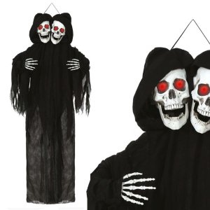 KUKŁA WISZĄCA SZKIELET BLIŹNIAKI SYJAMSKIE CZARNY 170cm