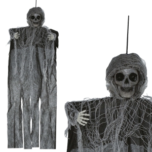 KUKŁA WISZĄCA SZKIELET DUŻE OCZODOŁY SZARY 60cm