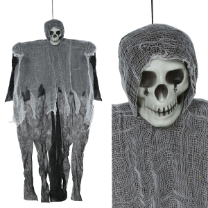 KUKŁA WISZĄCA SZKIELET TUNIKA SZARY 90cm