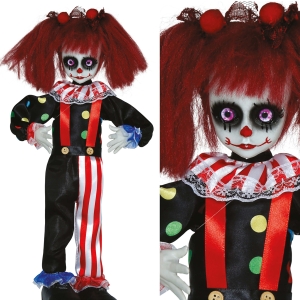 KUKŁA WISZĄCA UPIORNA DZIEWCZYNKA KLAUN 40cm