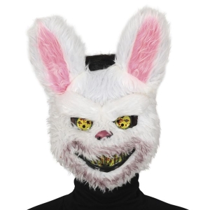 MASKA ZŁY KRÓLIK WŁOCHATA BIAŁO-RÓŻOWA