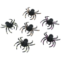 PAJĄKI BROKATOWE PLASTIKOWE CZARNE 7cm 6szt