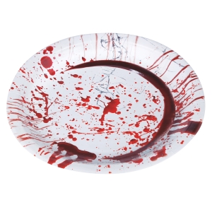 TALERZYKI PAPIEROWE ZAKRWAWIONE BIAŁO-CZERWONE 23cm 6szt