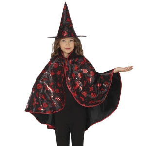 ZESTAW CZAROWNICA DYNIE NIETOPERZE CZARNO-CZERWONY 2el