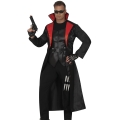 STRÓJ ŁOWCA WAMPIRÓW CZARNO-CZERWONY L(52-54)