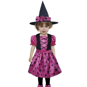 STRÓJ SUKIENKA WIEDŹMA GWIAZDKI RÓŻOWA 82-88