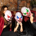 MASKA KLAUN PLASTIKOWA BIAŁO-ZIELONA