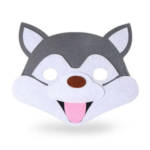 MASKA WILK Z JĘZYKIEM FILCOWA SZARA