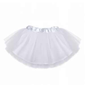 SPÓDNICZKA Z PODSZEWKĄ TIULOWA BIAŁA 30cm