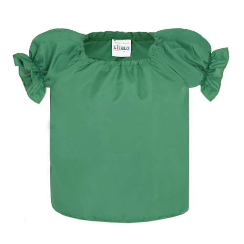 BLUZKA DZIEWCZYNKA PONGEE CIEMNOZIELONA 134-140