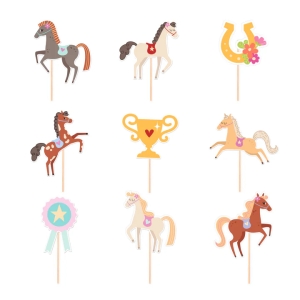 KARTECZKI NA PIKU TOPPERY KONIKI 9szt