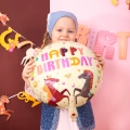 BALON PARTY PAL HAPPY BIRTHDAY KONIKI BEŻOWY 18'' 45cm