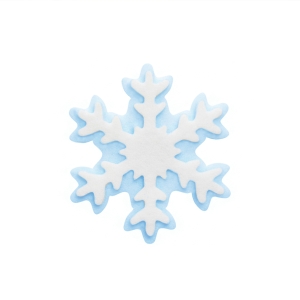 EMBLEMAT ŚNIEŻYNKA FILCOWY BŁĘKITNO-BIAŁY 7cm