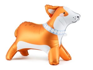 BALON PIESEK CORGI STOJĄCY POMARAŃCZOWY 35" 88cm