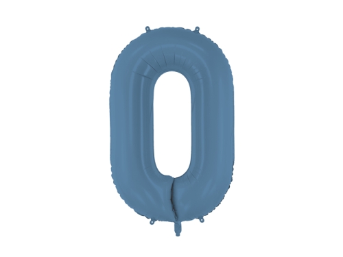 BALON CYFRA 0 MATOWY GRANAT 34'' 86cm