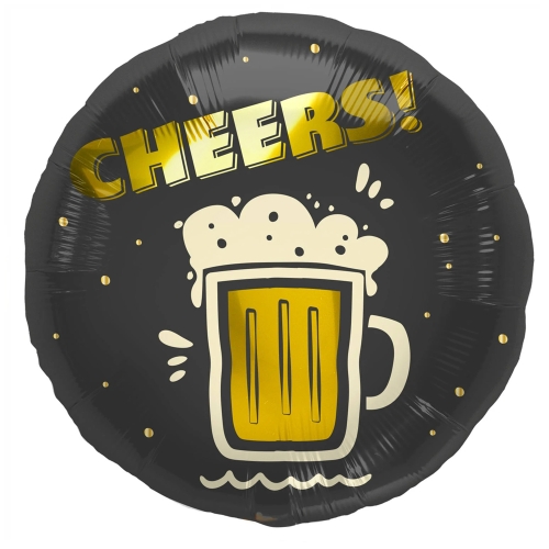BALON FOLAT CHEERS KUFEL PIWA CZARNY 18'' 45cm