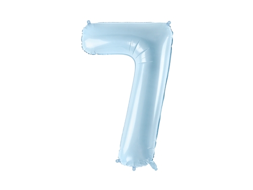 BALON CYFRA 7 BŁĘKITNY 28'' 72cm