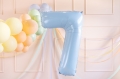 BALON CYFRA 7 BŁĘKITNY 28'' 72cm