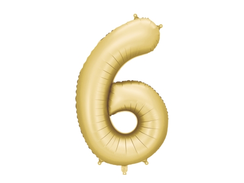 BALON CYFRA 6 JASNOZŁOTY 34'' 86cm