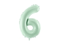 BALON CYFRA 6 MIĘTOWY 28'' 72cm