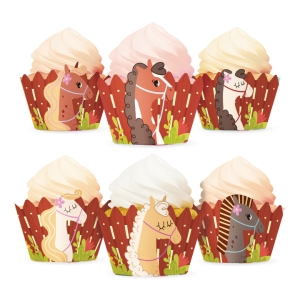 PAPILOTKI NA MUFFINKI KONIKI BRĄZOWE 6szt