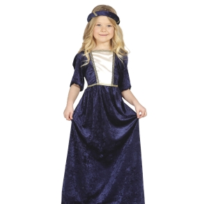 STRÓJ SUKIENKA ŚREDNIOWIECZNA DAMA GRANATOWA 125-135