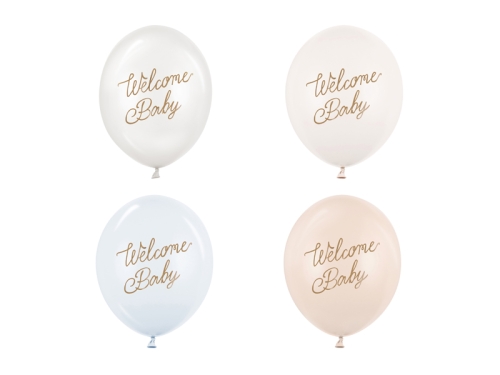 BALONY PARTY DECO STRONG WELCOME BABY BŁĘKITNE MIX 30cm opak. 50szt