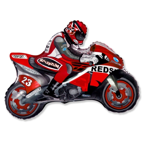 BALON FLEXMETAL MOTOR CZERWONY 33" 84cm