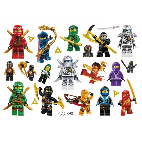 TATUAŻE ZMYWALNE NINJA NINJAGO LEGO MIX