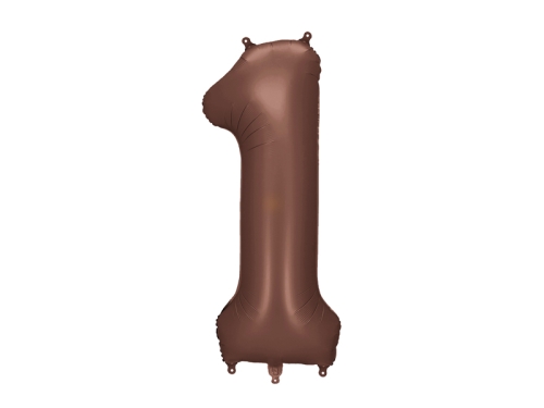 BALON CYFRA 1 CIEMNOBRĄZOWY 34'' 86cm