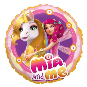 BALON PARTY FACTORY MIA I JA JEDNOROŻEC ORĄGŁY ŻÓŁTY 18'' 46cm