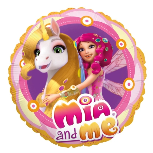 BALON PARTY FACTORY MIA I JA JEDNOROŻEC ORĄGŁY ŻÓŁTY 18'' 46cm