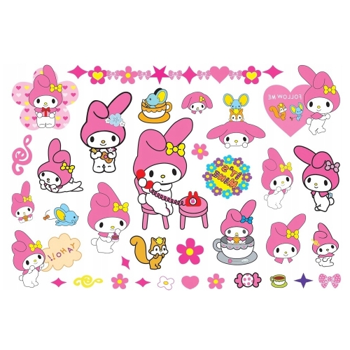 TATUAŻE ZMYWALNE KUROMI MY MELODY RÓŻOWE MIX